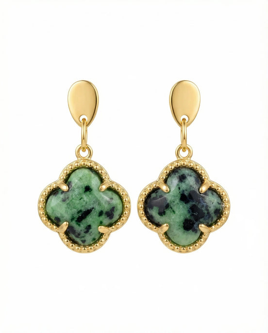 Cercei din zoisit cu tortite din oțel inoxidabil - OK Lux. All rights reserved. - Earrings - 