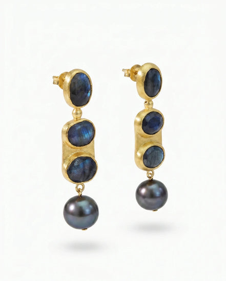 Cercei Eleganți cu Perle – Oțel Placat cu Aur 24K - OK Lux. All rights reserved. - Earrings - 