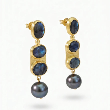 Cercei Eleganți cu Perle – Oțel Placat cu Aur 24K - OK Lux. All rights reserved. - Earrings - 