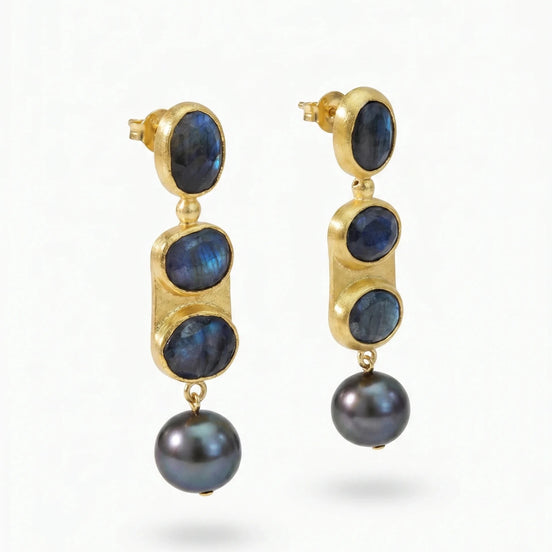 Cercei Eleganți cu Perle – Oțel Placat cu Aur 24K - OK Lux. All rights reserved. - Earrings - 