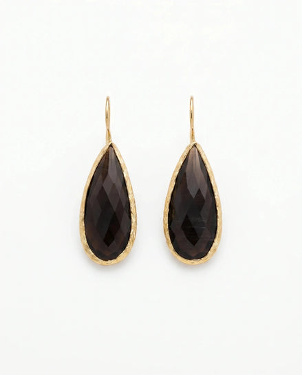 Cercei Lungi cu Tortițe și Piatră Semiprețioasă Ochi de Pisică – Oțel Inoxidabil Placat cu Aur 24K - OK Lux. All rights reserved. - Earrings - 