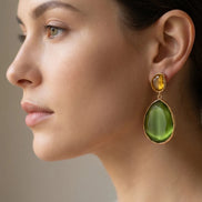 Cercei Lungi din Piatră Semiprețioasă Ochi de Pisică - OK Lux. All rights reserved. - Earrings -