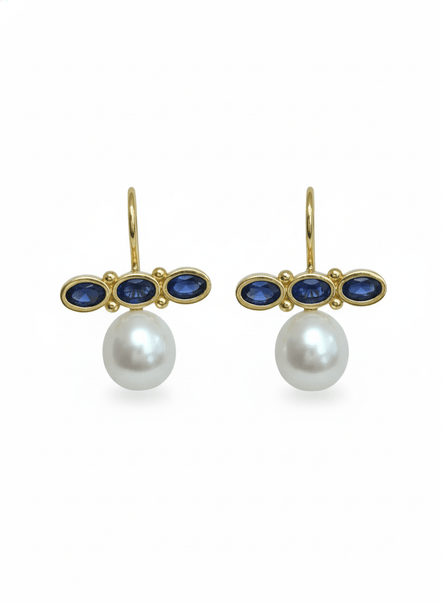 Cercei Pearl Azure – Aur 24K - OK Lux. All rights reserved. - Earrings - 