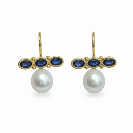 Cercei Pearl Azure – Aur 24K - OK Lux. All rights reserved. - Earrings - 