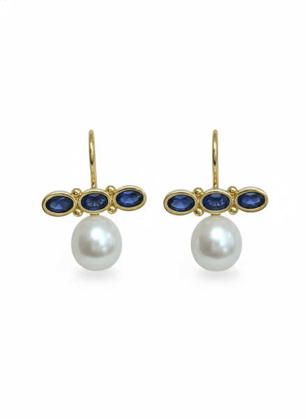 Cercei Pearl Azure – Aur 24K - OK Lux. All rights reserved. - Earrings - 