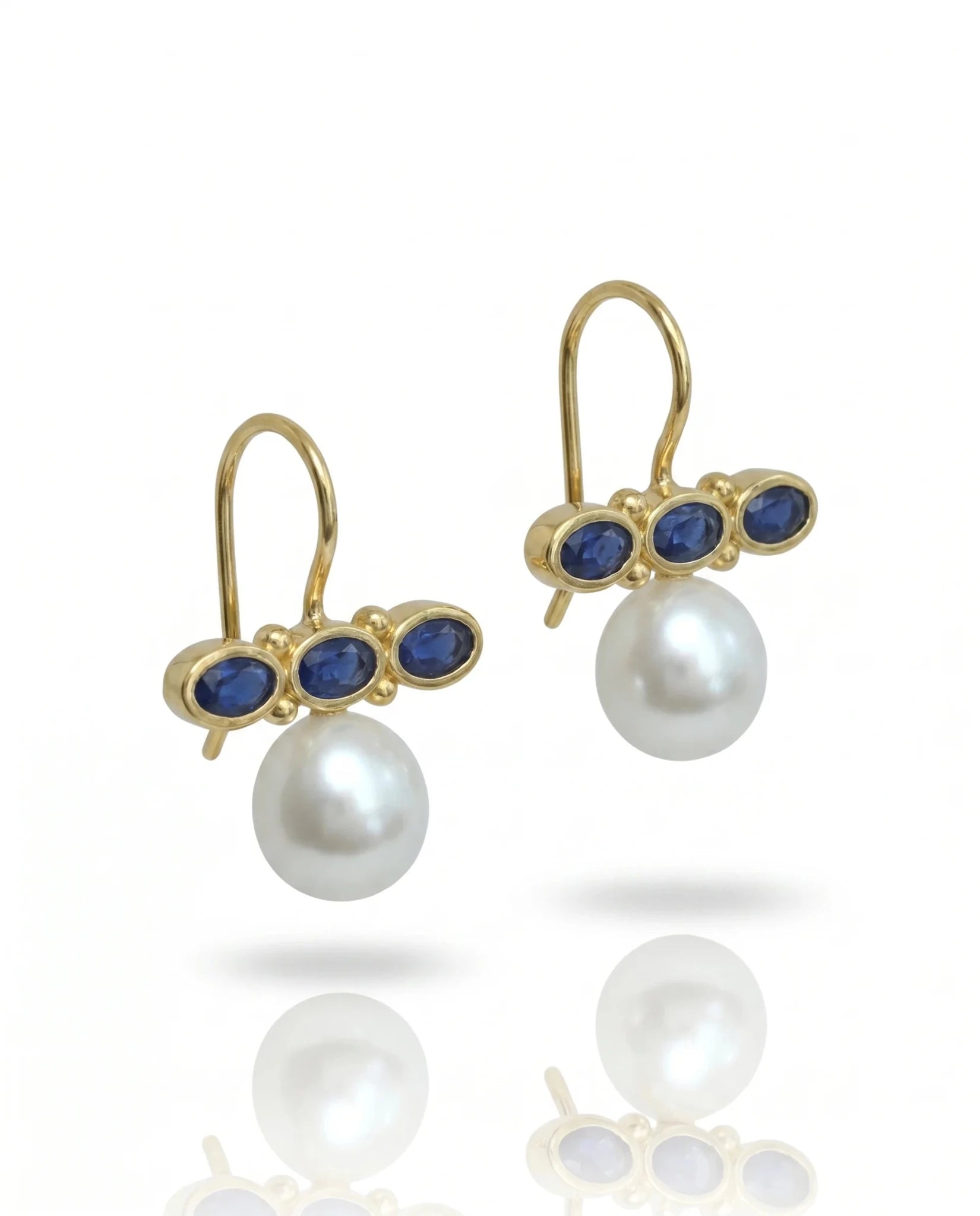 Cercei Pearl Azure – Oțel placat Aur 24K - OK Lux. All rights reserved. - Earrings - 
