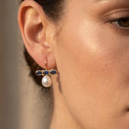 Cercei Pearl Azure – Oțel placat Aur 24K - OK Lux. All rights reserved. - Earrings - 