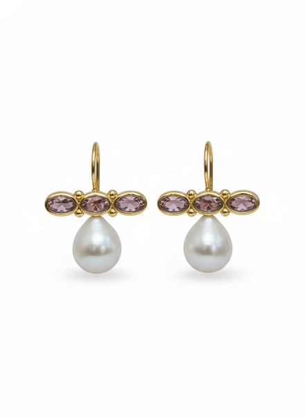 Cercei Pearl Blossom – Aur 24K - OK Lux. All rights reserved. - Earrings - 