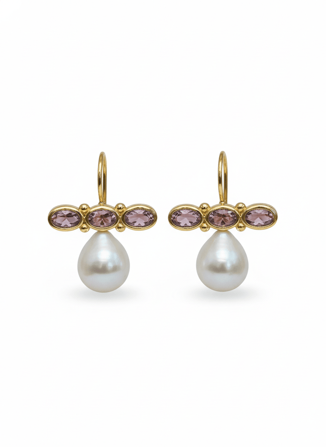 Cercei Pearl Blossom – Aur 24K - OK Lux. All rights reserved. - Earrings - 
