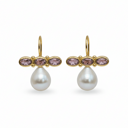 Cercei Pearl Blossom – Aur 24K - OK Lux. All rights reserved. - Earrings - 