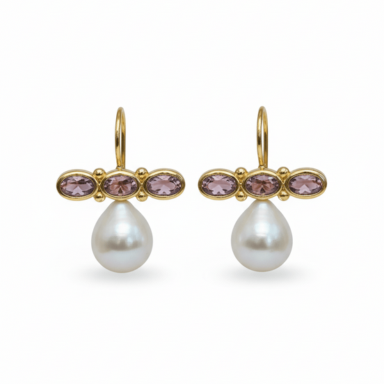 Cercei Pearl Blossom – Aur 24K - OK Lux. All rights reserved. - Earrings - 