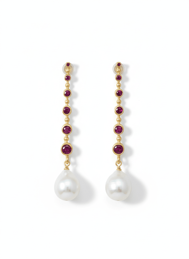 Cercei Pearl Blush – Aur 24K - OK Lux. All rights reserved. - Earrings - 