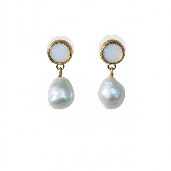 Cercei Pearl Charm – Aur 24K - OK Lux. All rights reserved. - Earrings - 