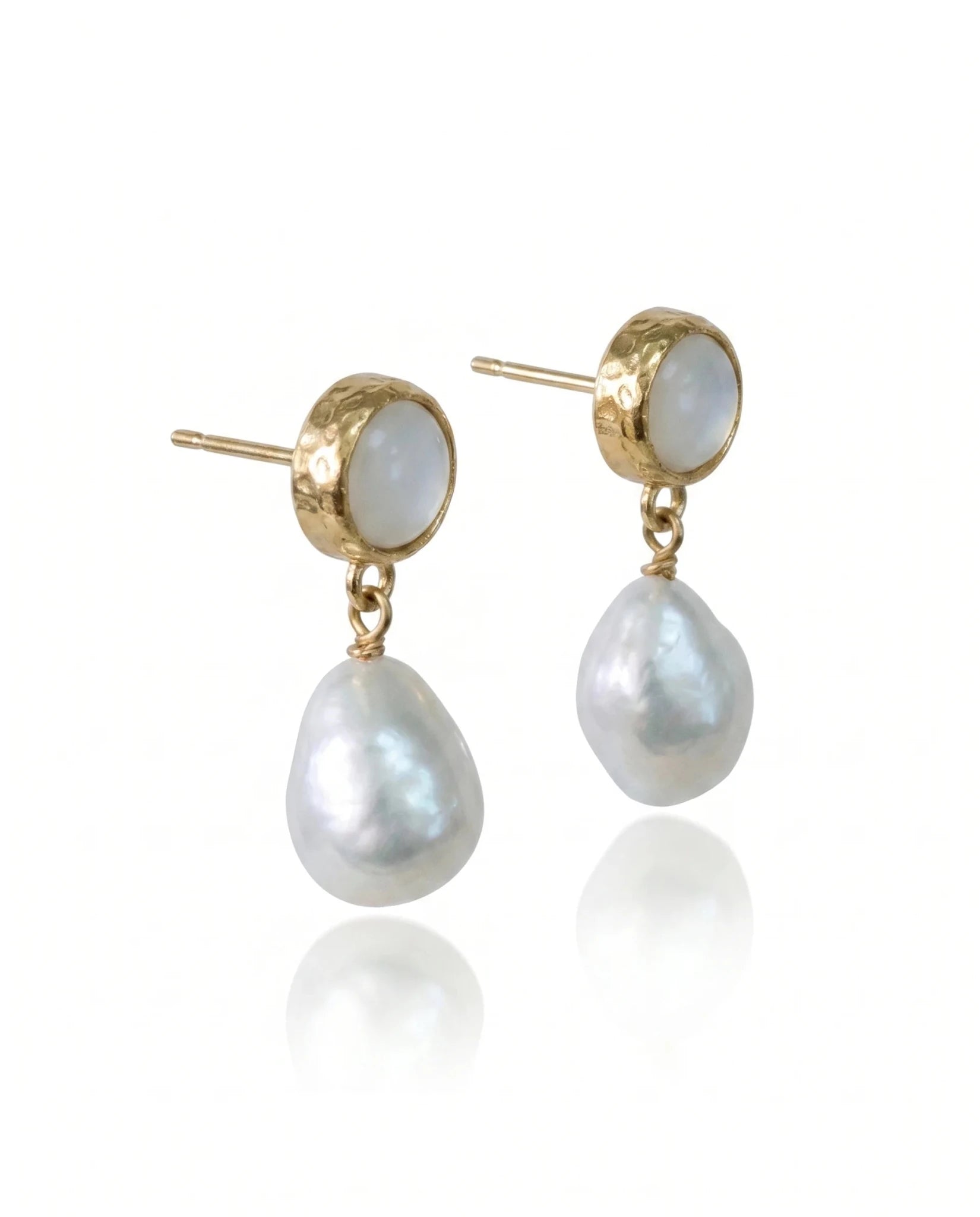 Cercei Pearl Charm – Oțel placat Aur 24K - OK Lux. All rights reserved. - Earrings - 
