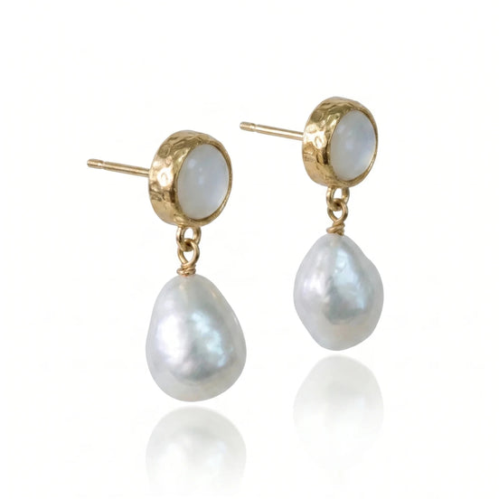 Cercei Pearl Charm – Oțel placat Aur 24K - OK Lux. All rights reserved. - Earrings - 