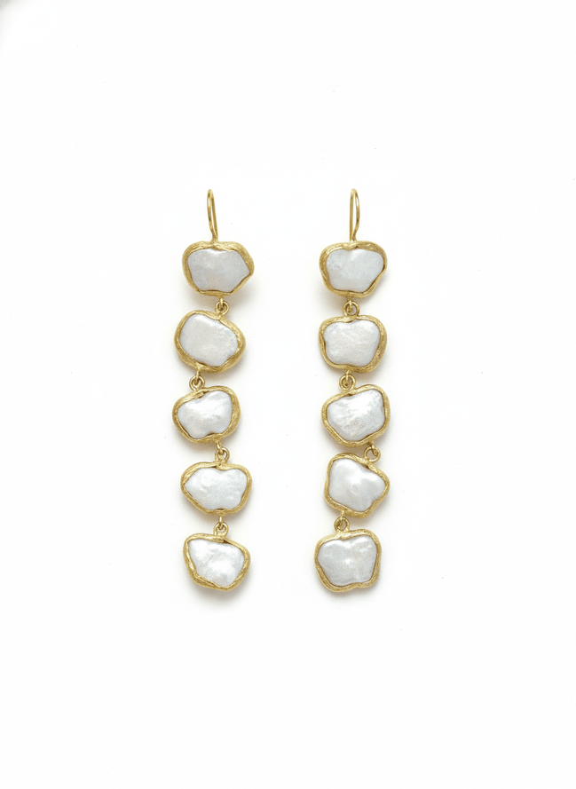 Cercei Pearl Classic – Aur 24K - OK Lux. All rights reserved. - Earrings - 