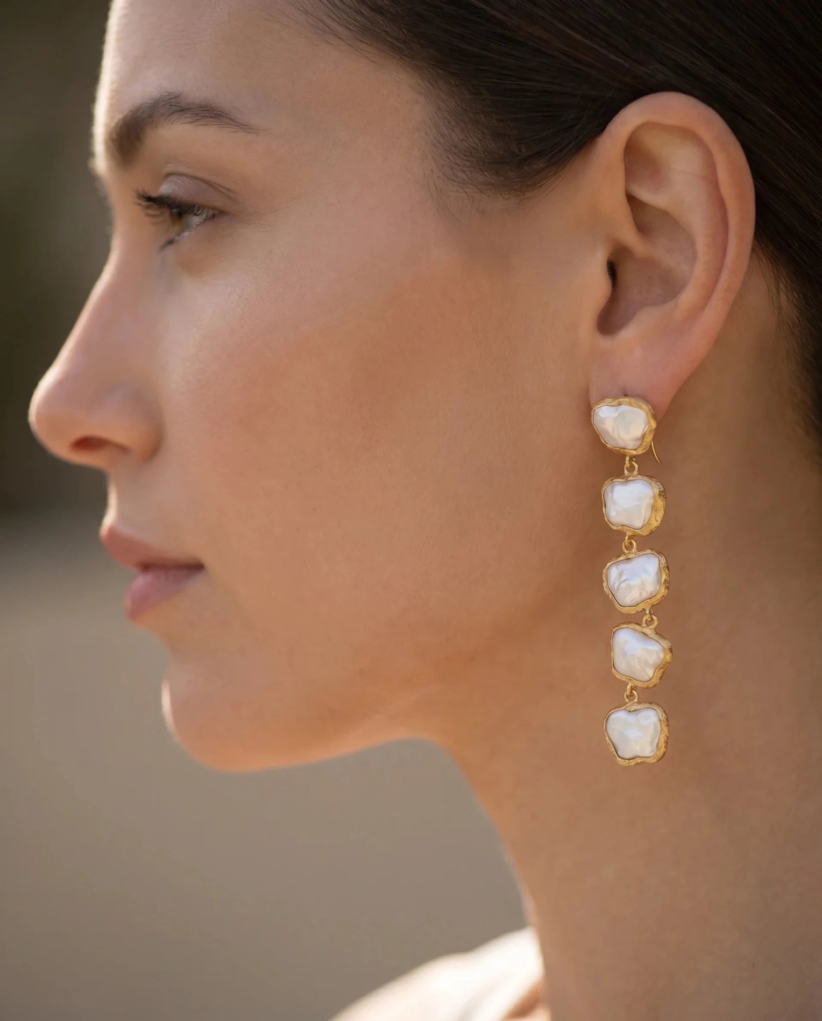 Cercei Pearl Classic – Oțel placat Aur 24K - OK Lux. All rights reserved. - Earrings - 