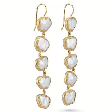 Cercei Pearl Classic – Oțel placat Aur 24K - OK Lux. All rights reserved. - Earrings - 