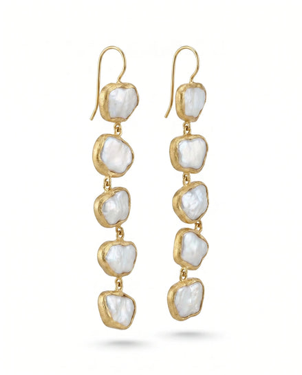 Cercei Pearl Classic – Oțel placat Aur 24K - OK Lux. All rights reserved. - Earrings - 