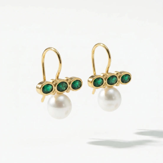 Cercei Pearl Dream – Oțel placat Aur 24K - OK Lux. All rights reserved. - Earrings - 
