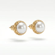 Cercei Pearl Drop – Oțel placat Aur 24K - OK Lux. All rights reserved. - Earrings - 