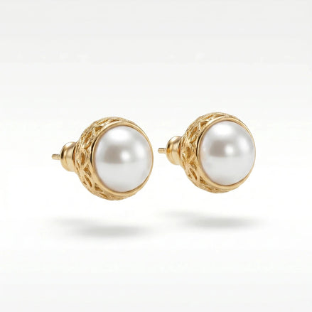 Cercei Pearl Drop – Oțel placat Aur 24K - OK Lux. All rights reserved. - Earrings - 