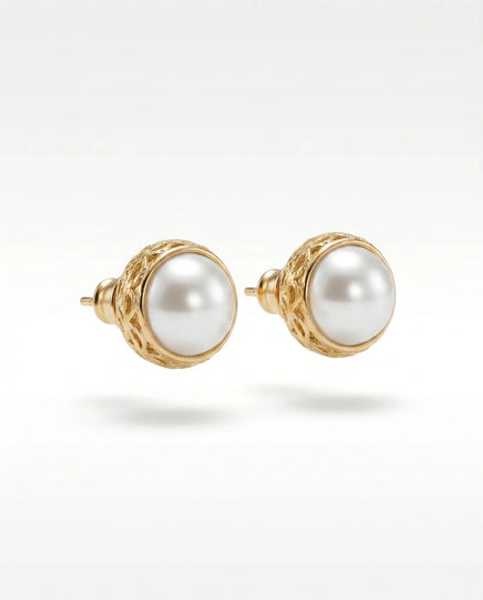 Cercei Pearl Drop – Oțel placat Aur 24K - OK Lux. All rights reserved. - Earrings - 