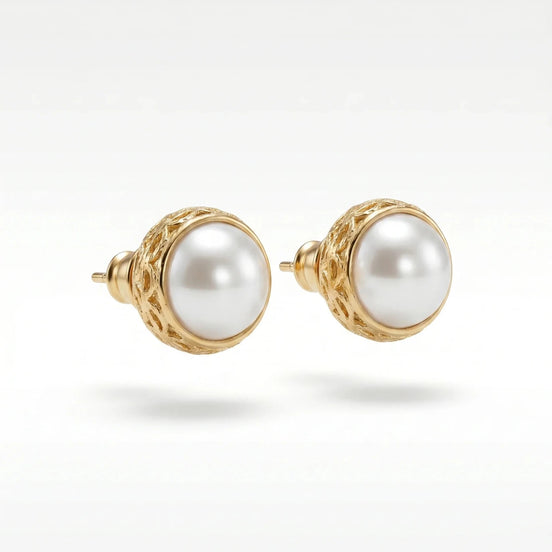 Cercei Pearl Drop – Oțel placat Aur 24K - OK Lux. All rights reserved. - Earrings - 