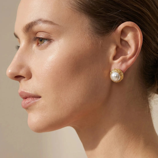 Cercei Pearl Drop – Oțel placat Aur 24K - OK Lux. All rights reserved. - Earrings - 