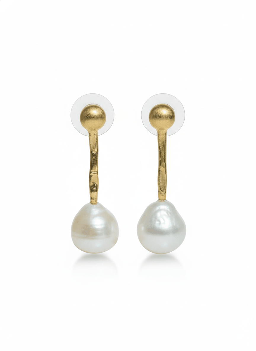 Cercei Pearl Drop – Perle pe Aur 24K - OK Lux. All rights reserved. - Earrings - 