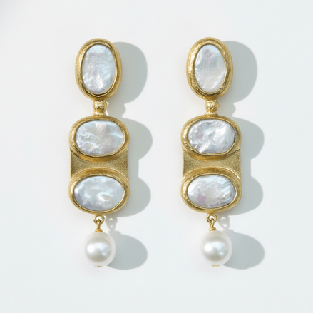 Cercei Pearl Elegance – Aur 24K - OK Lux. All rights reserved. - Earrings - 