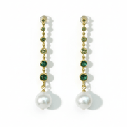 Cercei Pearl Emerald – Aur 24K - OK Lux. All rights reserved. - Earrings - 