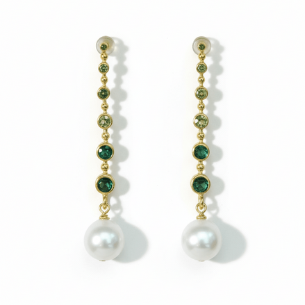 Cercei Pearl Emerald – Aur 24K - OK Lux. All rights reserved. - Earrings - 