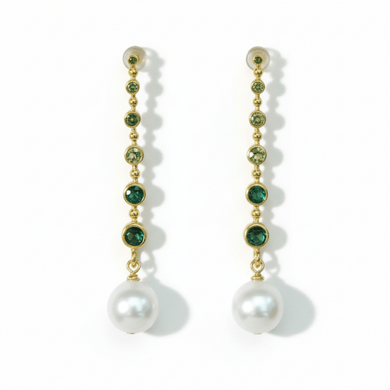 Cercei Pearl Emerald – Aur 24K - OK Lux. All rights reserved. - Earrings - 