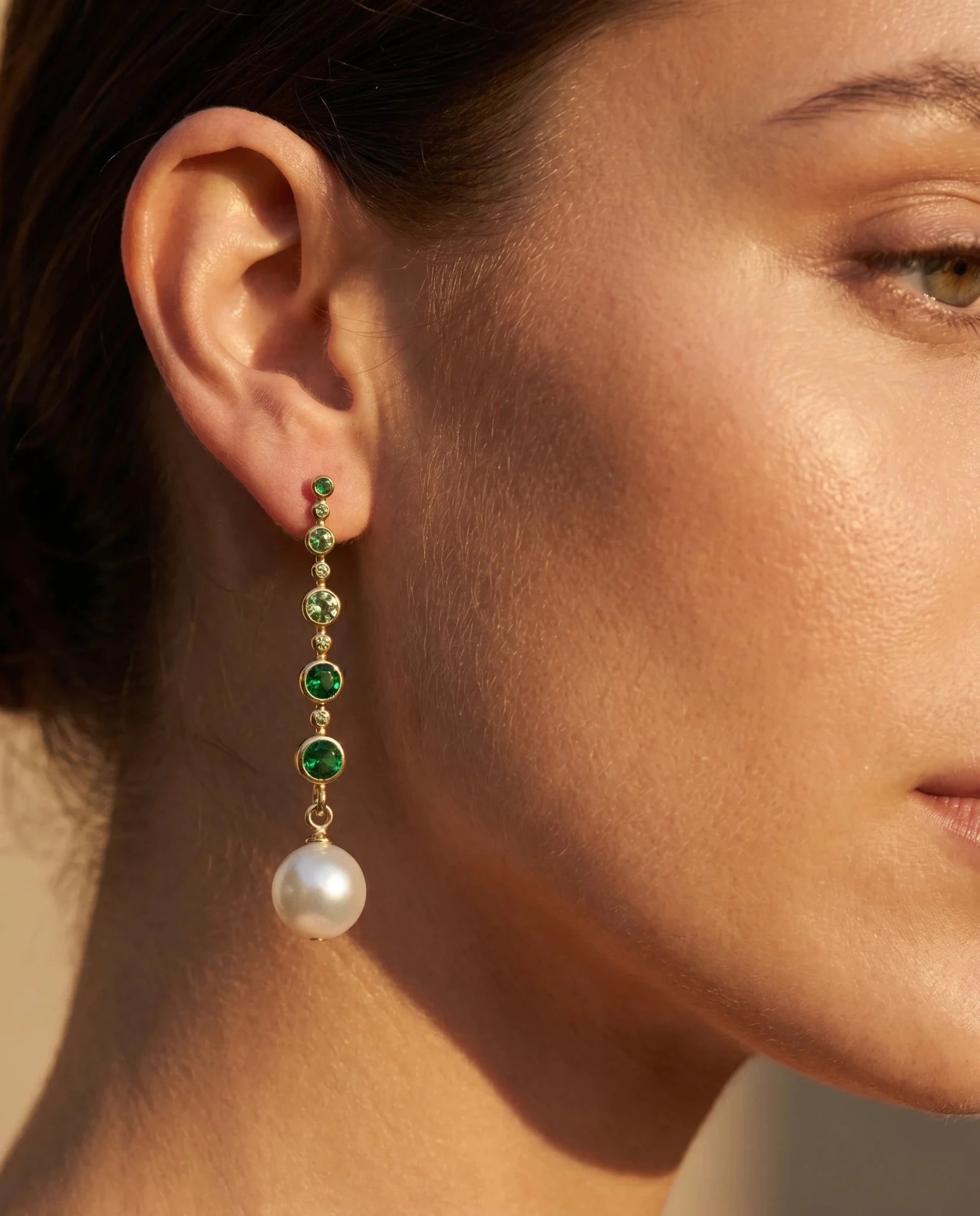 Cercei Pearl Emerald – Oțel placat Aur 24K - OK Lux. All rights reserved. - Earrings - 
