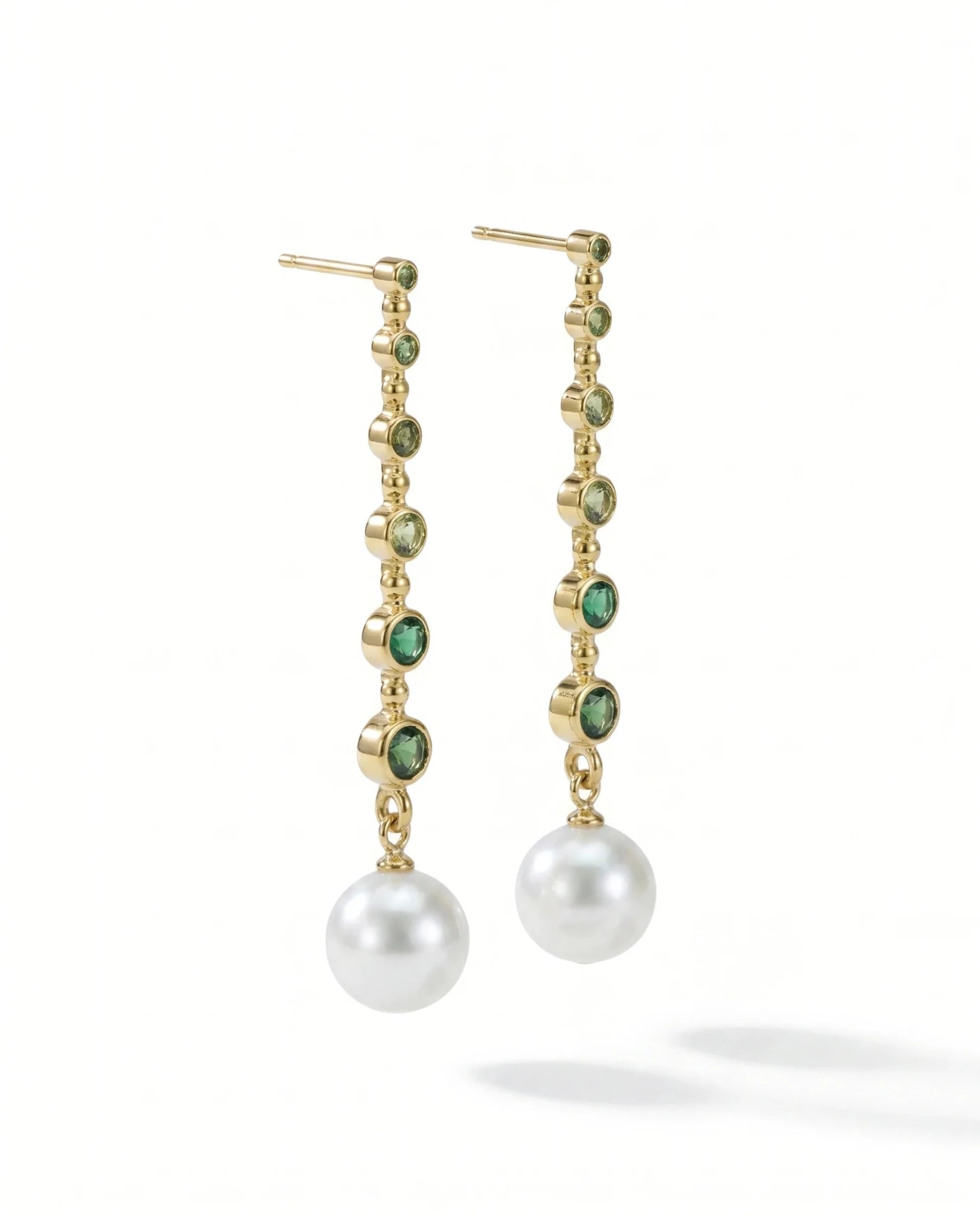 Cercei Pearl Emerald – Oțel placat Aur 24K - OK Lux. All rights reserved. - Earrings - 