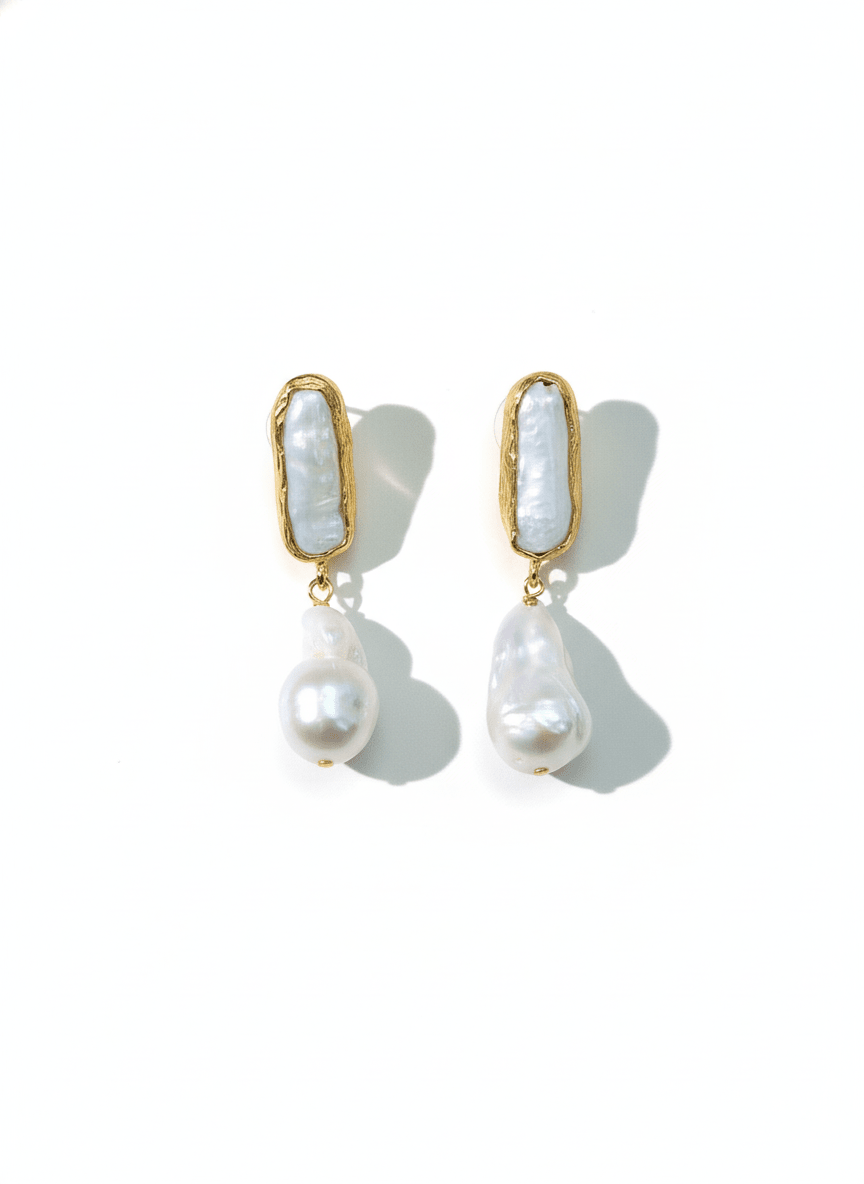 Cercei Pearl Glow – Aur 24K - OK Lux. All rights reserved. - Earrings - 