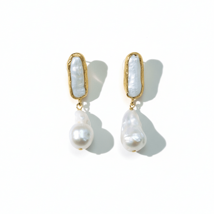 Cercei Pearl Glow – Aur 24K - OK Lux. All rights reserved. - Earrings - 
