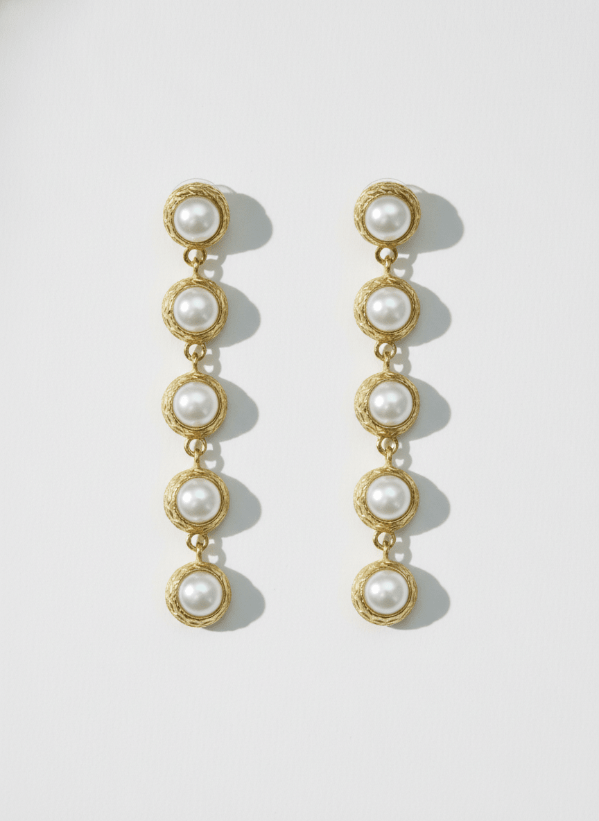 Cercei Pearl Glow – Aur 24K - OK Lux. All rights reserved. - Earrings - 
