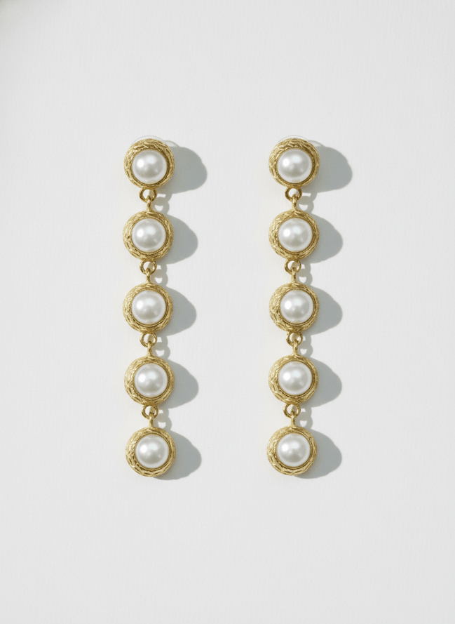 Cercei Pearl Glow – Aur 24K - OK Lux. All rights reserved. - Earrings - 