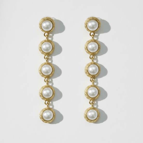 Cercei Pearl Glow – Aur 24K - OK Lux. All rights reserved. - Earrings - 