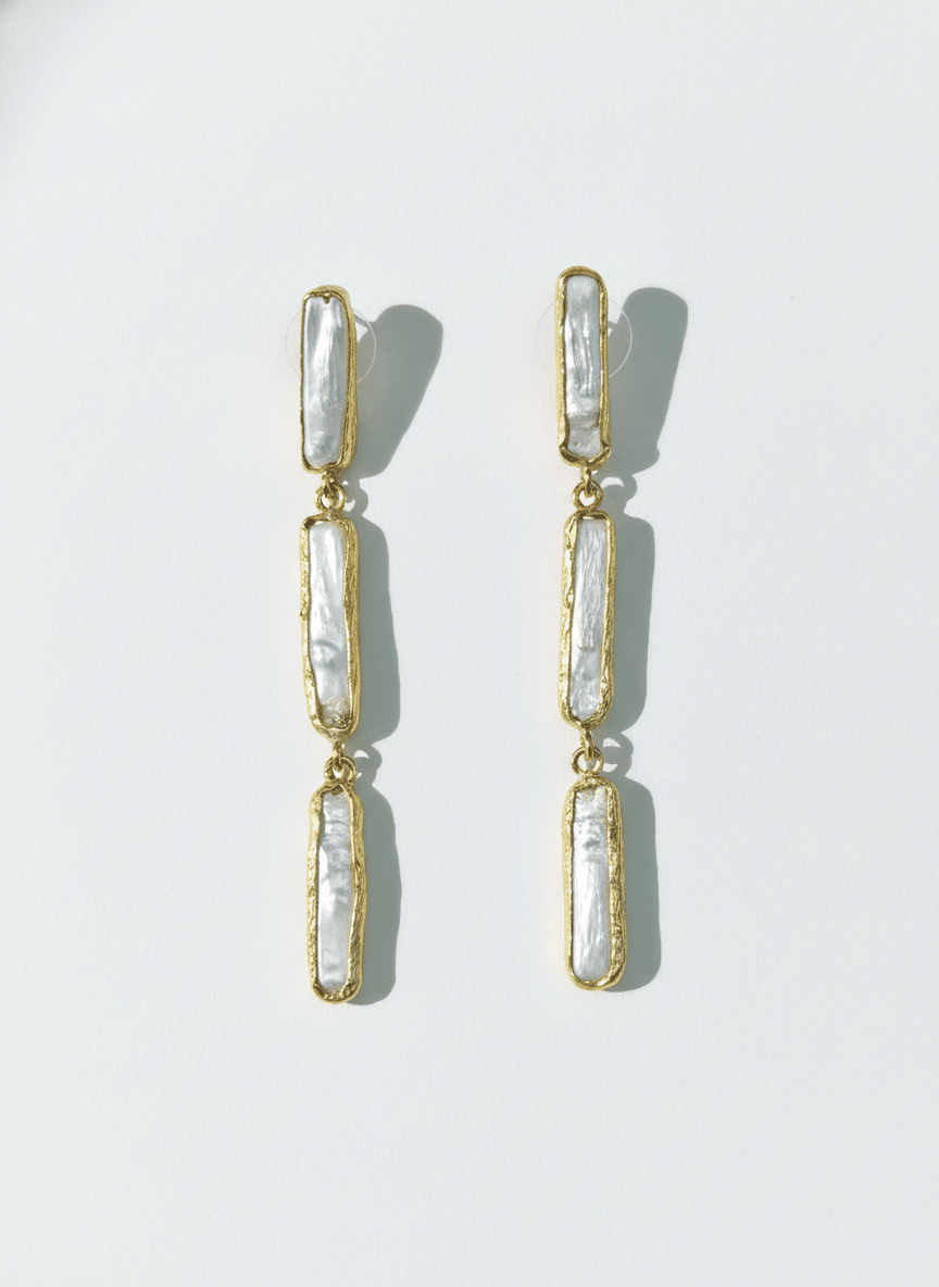 Cercei Pearl Glow – Aur 24K - OK Lux. All rights reserved. - Earrings - 