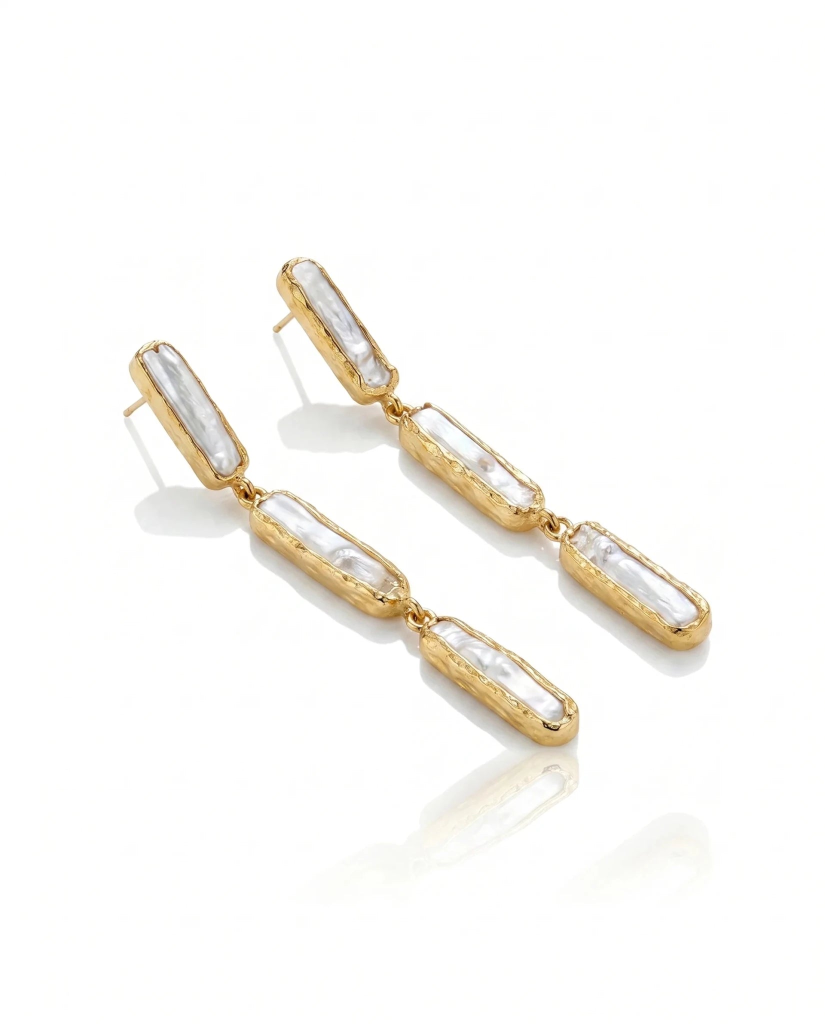 Cercei Pearl Glow – Oțel placat Aur 24K - OK Lux. All rights reserved. - Earrings - 