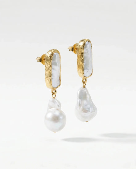 Cercei Pearl Glow – Oțel placat Aur 24K - OK Lux. All rights reserved. - Earrings - 