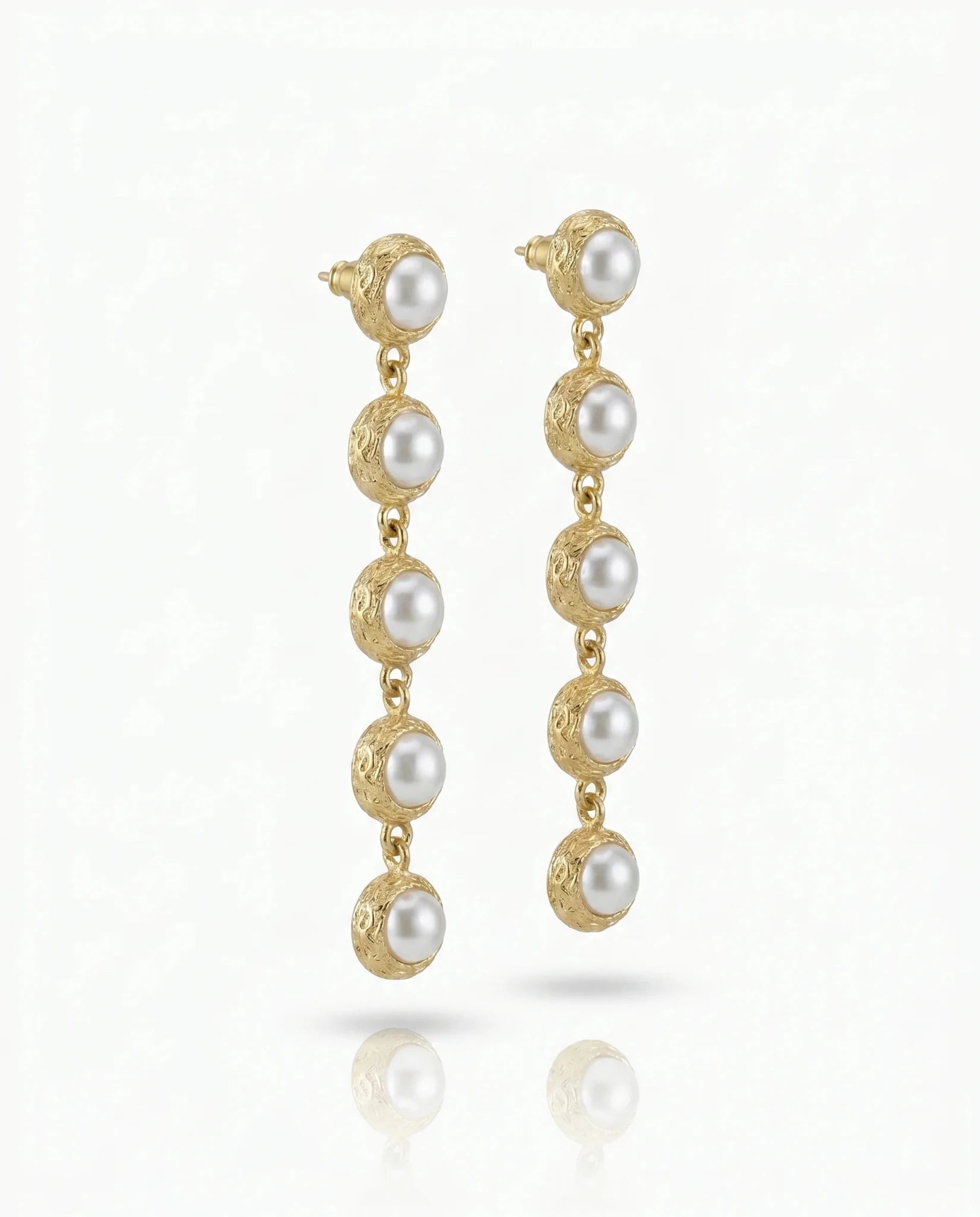 Cercei Pearl Glow – Oțel placat Aur 24K - OK Lux. All rights reserved. - Earrings - 