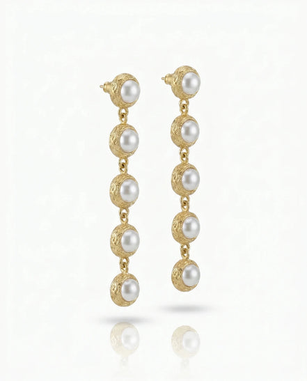 Cercei Pearl Glow – Oțel placat Aur 24K - OK Lux. All rights reserved. - Earrings - 