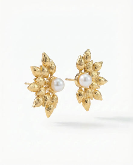 Cercei Pearl Radiance – Oțel placat Aur 24K - OK Lux. All rights reserved. - Earrings - 