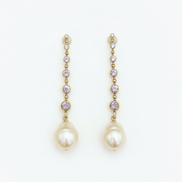 Cercei Pearl Rose – Aur 24K - OK Lux. All rights reserved. - Earrings - 