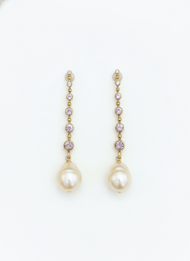 Cercei Pearl Rose – Aur 24K - OK Lux. All rights reserved. - Earrings - 