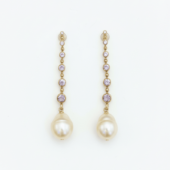 Cercei Pearl Rose – Aur 24K - OK Lux. All rights reserved. - Earrings - 